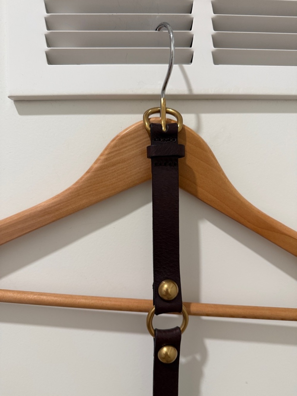 Madewell Dark Brown Leather Belt with Brass Hardware